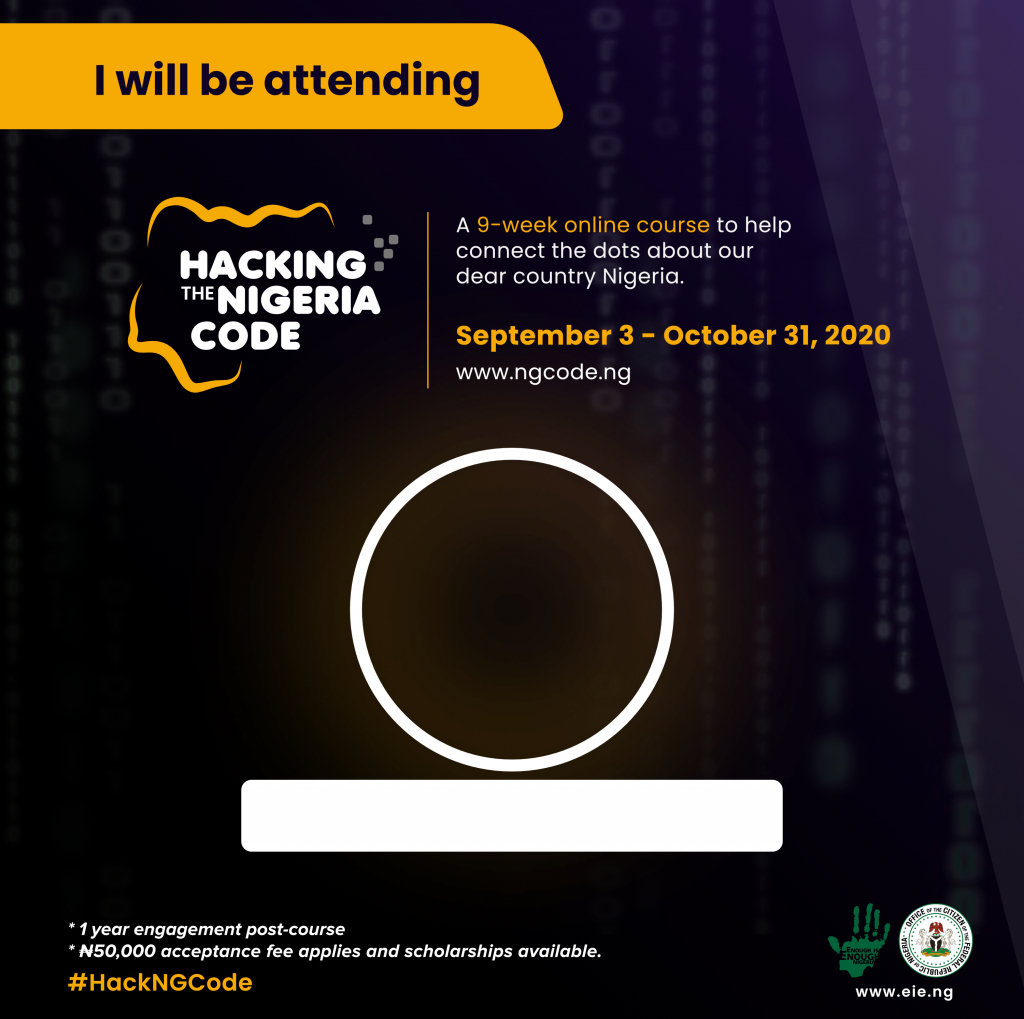 Create your personalized DP for Hacking the Nigeria Code - GetDP