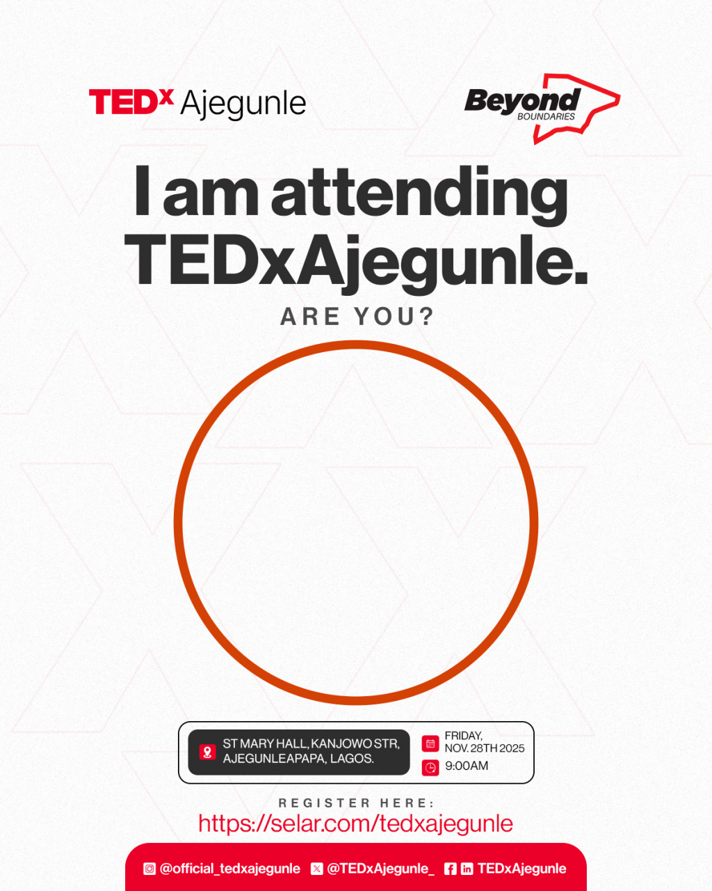 Create your personalized DP for TEDxAjegunle - GetDP